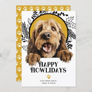 Happy Howlidays Otterhound Dog Christmas  Holiday Card