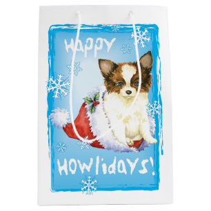 Happy Howlidays Papillon Medium Gift Bag