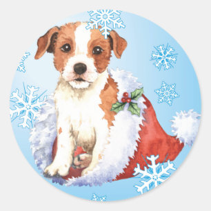 Happy Howlidays Parson Russell Terrier Classic Round Sticker