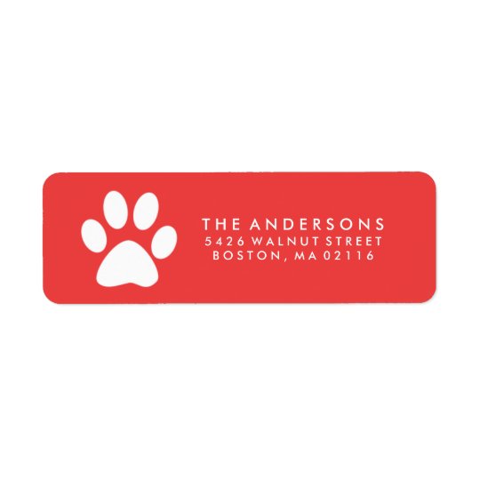 Happy Howlidays | Paw Print Holiday Return Address Label