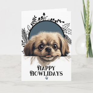 Happy Howlidays Pekinese Dog Holiday Card