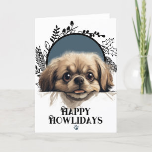 Happy Howlidays Pekinese Dog Holiday Card