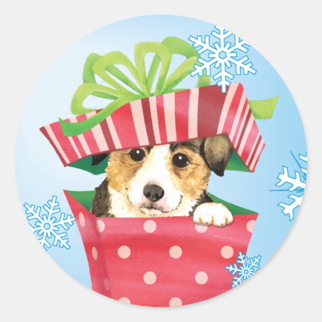 Happy Howlidays Pembroke Welsh Corgi Classic Round Sticker (Front)