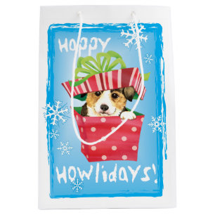 Happy Howlidays Pembroke Welsh Corgi Medium Gift Bag