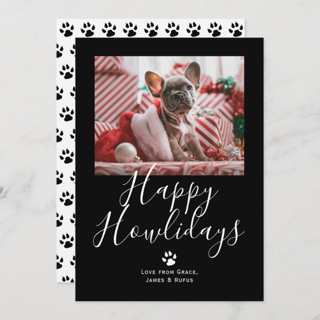 Happy Howlidays Pet Dog Christmas Holiday Card (Front/Back)