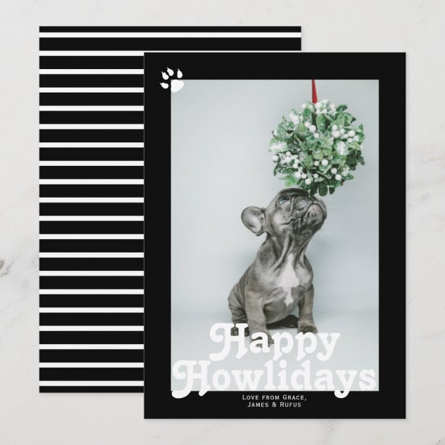 Happy Howlidays Pet Dog Christmas Holiday Card (Front/Back)