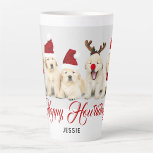 Happy Howlidays Pet Dog Holiday Photo   Christmas Latte Mug