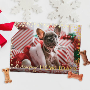 Happy Howlidays Pet Lover Gold Foil Holiday Card