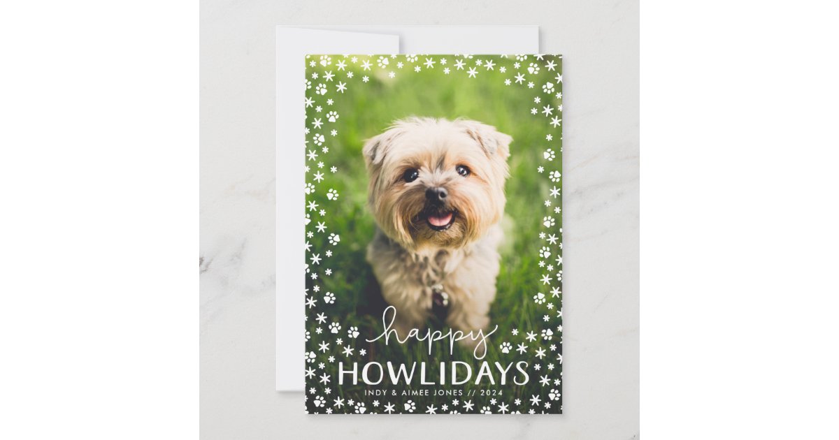 Happy Howlidays Pet Lover Holiday Photo Card | Zazzle