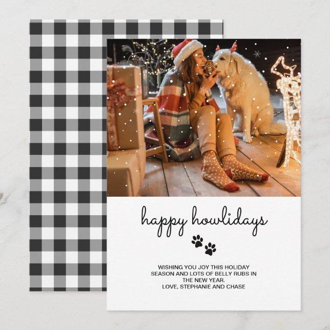 Happy Howlidays Pet Photo Holiday Card (Front/Back)
