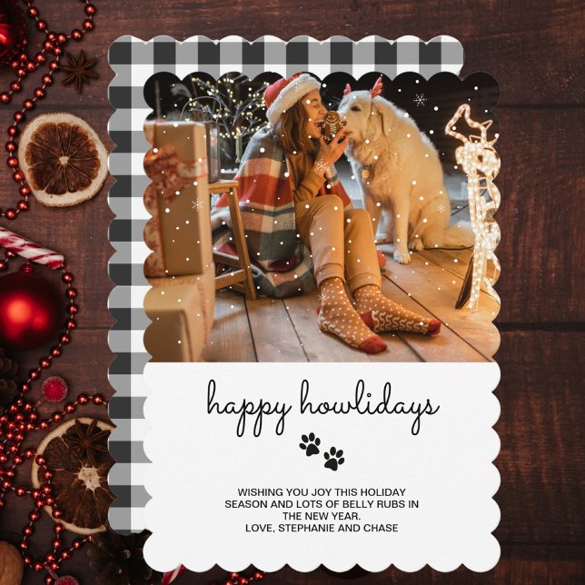 Happy Howlidays Pet Photo Holiday Card (Happy Howlidays Holiday Cheer Card featuring a custom photo of you and your dog 
)