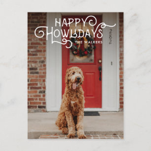 Happy Howlidays Pet Photo Holiday Postcard