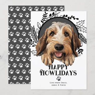 Happy Howlidays Petit Basset Griffon Vendeen Dog Holiday Card