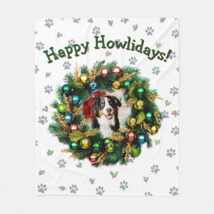 Happy Howlidays Photo Card Fleece Blanket