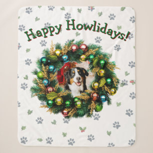 Happy Howlidays Photo Card Sherpa Blanket