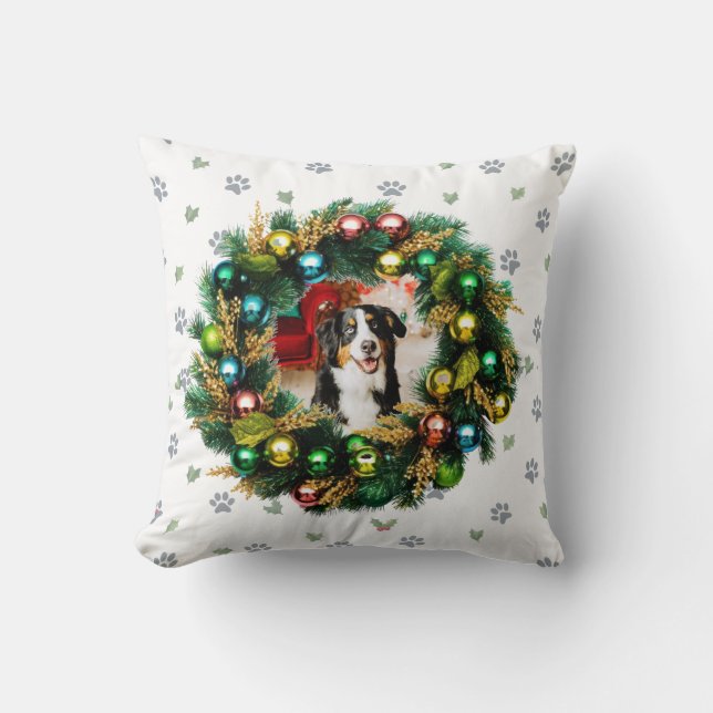 Happy Howlidays Photo Image Cushion (Front)