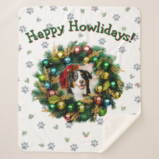 Happy Howlidays Photo Image Sherpa Blanket