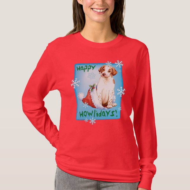 Happy Howlidays Pointer T-Shirt (Front)