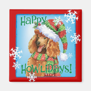 Happy Howlidays Poodle Magnet