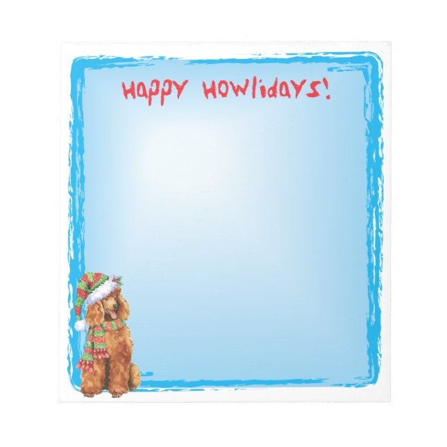 Happy Howlidays Poodle Notepad (Front)