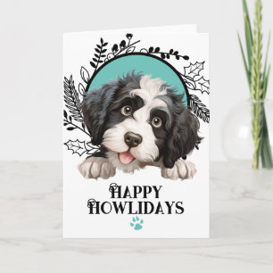 Happy Howlidays Portuguese Water Dog Christmas Holiday Card