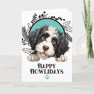 Happy Howlidays Portuguese Water Dog Christmas Holiday Card