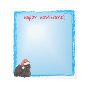 Happy Howlidays Puli Notepad