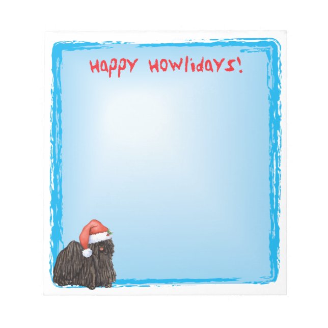 Happy Howlidays Puli Notepad (Front)