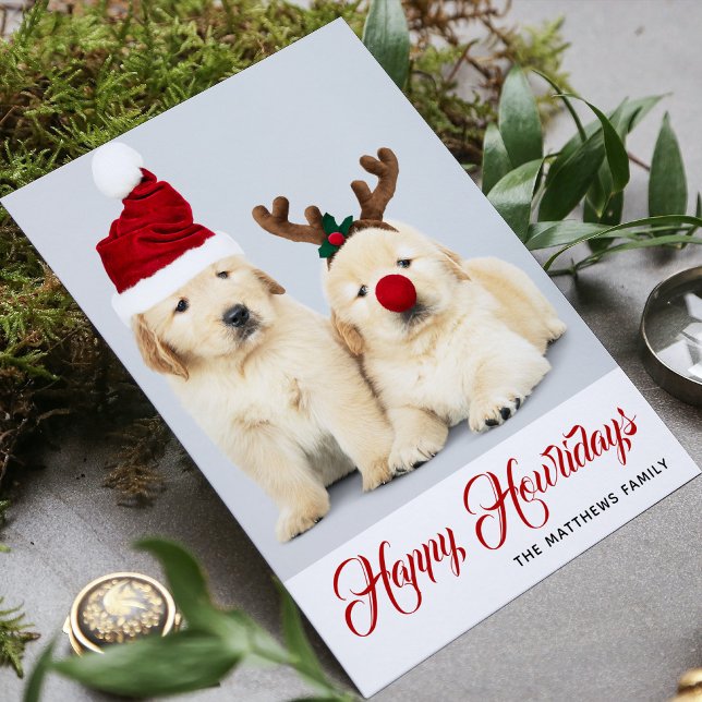 Happy Howlidays Puppy Dog Holiday Photo Christmas (Creator Uploaded)