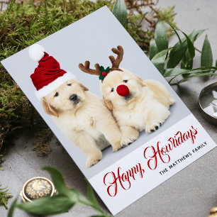 Happy Howlidays Puppy Dog Holiday Photo Christmas Card