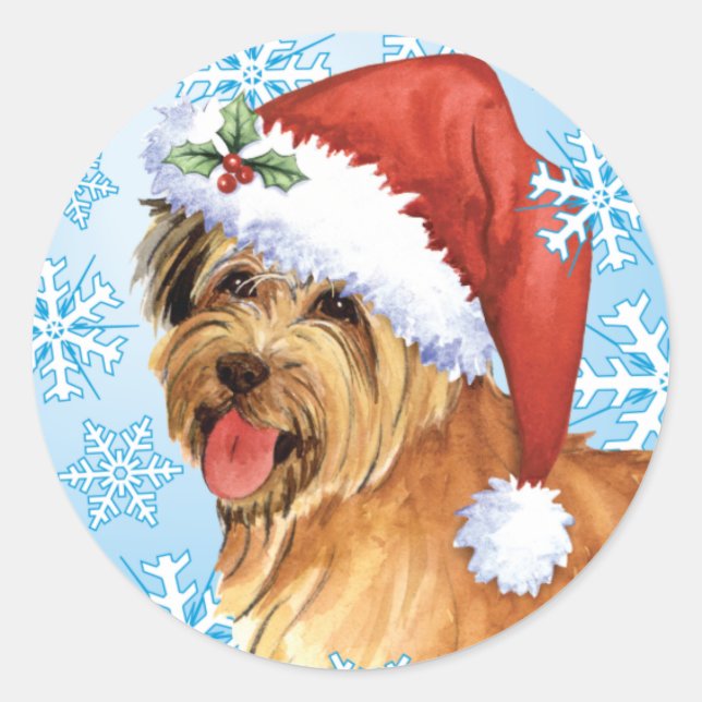 Happy Howlidays Pyrenean Shepherd Classic Round Sticker (Front)