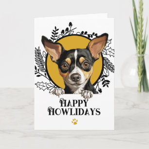 Happy Howlidays Rat Terrier Dog Holiday Card