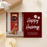 Happy Howlidays Red Calligraphy Pet Photo Holiday Card<br><div class="desc">Happy Howlidays Red Gold Calligraphy Pet Photo Holiday Card. Send customisable and personalised holiday greetings to friends,  colleagues and family in simple,  chic,  elegant and modern photo design festive,  natural minimalist style cards! Below the calligraphy features your custom greeting message in modern typography.</div>