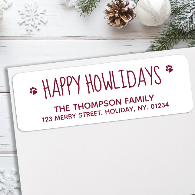 Happy Howlidays Red Pet Dog Lover Modern Cute (Creator Uploaded)