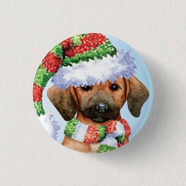 Happy Howlidays Redbone 3 Cm Round Badge (Front)