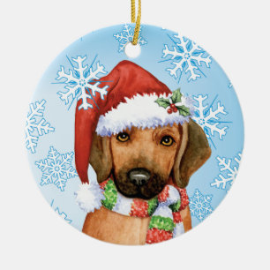 Happy Howlidays Rhodesian Ridgeback Ceramic Tree Decoration