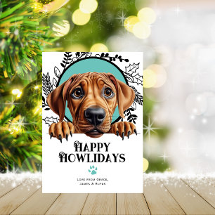 Happy Howlidays Rhodesian Ridgeback Dog Christmas Holiday Card