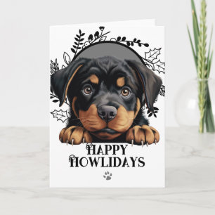 Happy Howlidays Rottweiler Dog Christmas Holiday Card