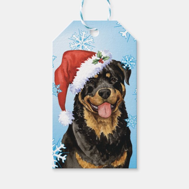 Happy Howlidays Rottweiler Gift Tags (Front)