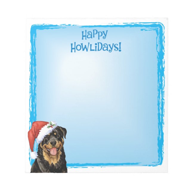 Happy Howlidays Rottweiler Notepad (Front)
