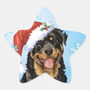 Happy Howlidays Rottweiler Star Sticker