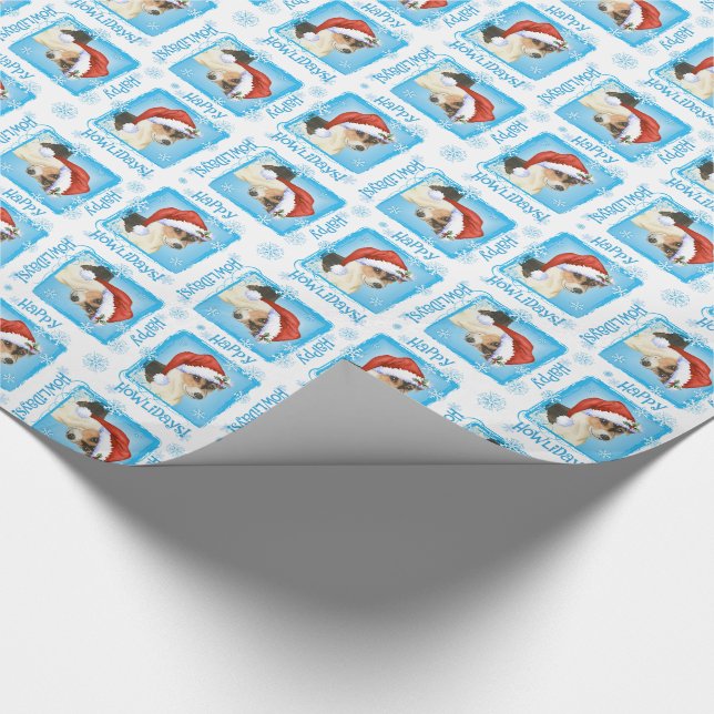 Happy Howlidays Russell Terrier Wrapping Paper (Corner)