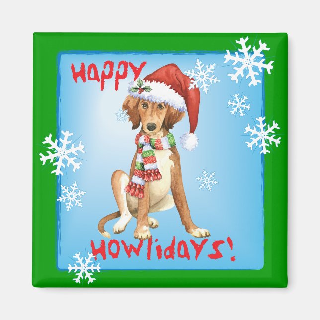 Happy Howlidays Saluki Magnet (Front)
