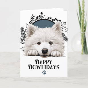 Happy Howlidays Samoyed Dog Christmas Holiday Card