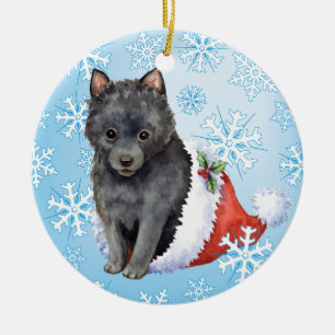 Happy Howlidays Schipperke Ceramic Tree Decoration