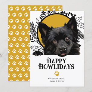 Happy Howlidays Schipperke Dog Christmas Holiday Card