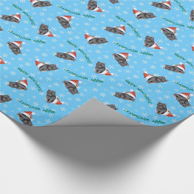 Happy Howlidays Schipperke Wrapping Paper (Corner)