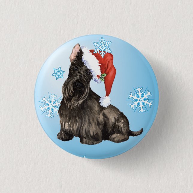 Happy Howlidays Scottish Terrier 3 Cm Round Badge (Front)