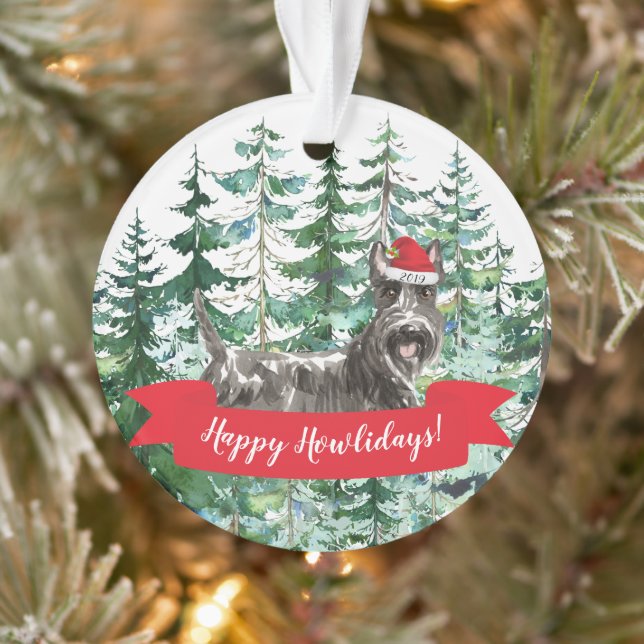Happy Howlidays Scottish Terrier Dog Christmas Ornament (Tree)
