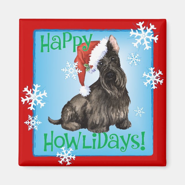 Happy Howlidays Scottish Terrier Magnet (Front)